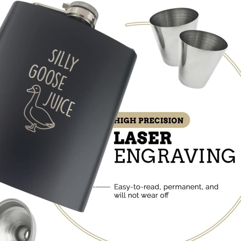 Funny Flask for Adults - White Elephant Gift or 21st Birthday Present