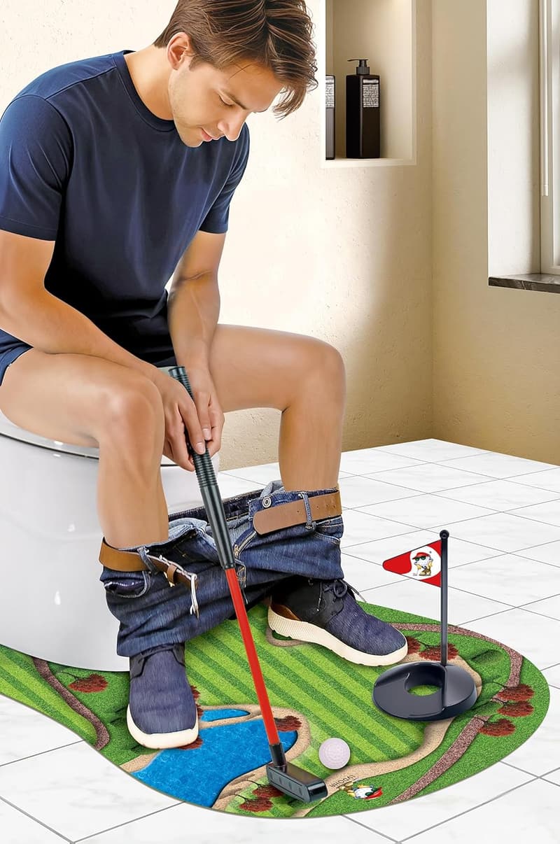 Funny Toilet Golf Mini Game - Gag Gifts for Dad
