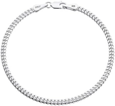 925 Sterling Silver Cuban Link Chain Bracelet for Men & Women