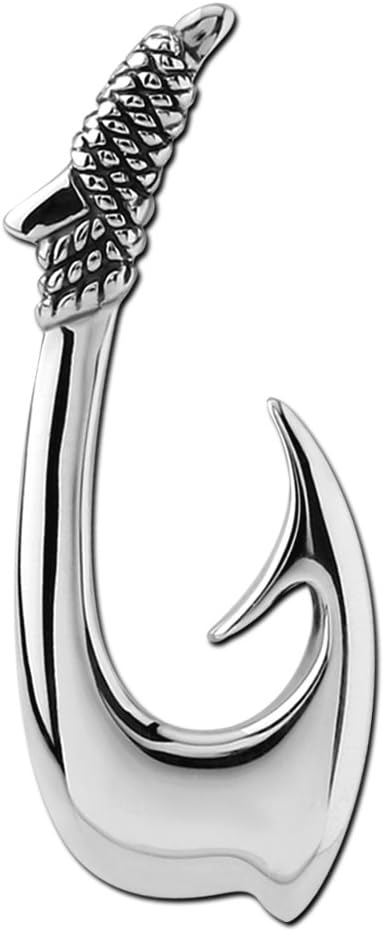 Sterling Silver Hawaiian Fish Hook Pendant - Modern & Unique