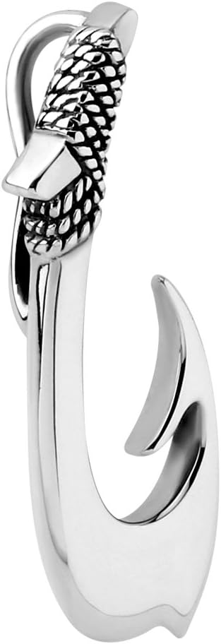 Sterling Silver Hawaiian Fish Hook Pendant - Modern & Unique