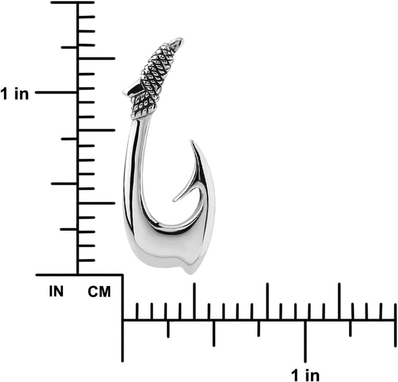 Sterling Silver Hawaiian Fish Hook Pendant - Modern & Unique