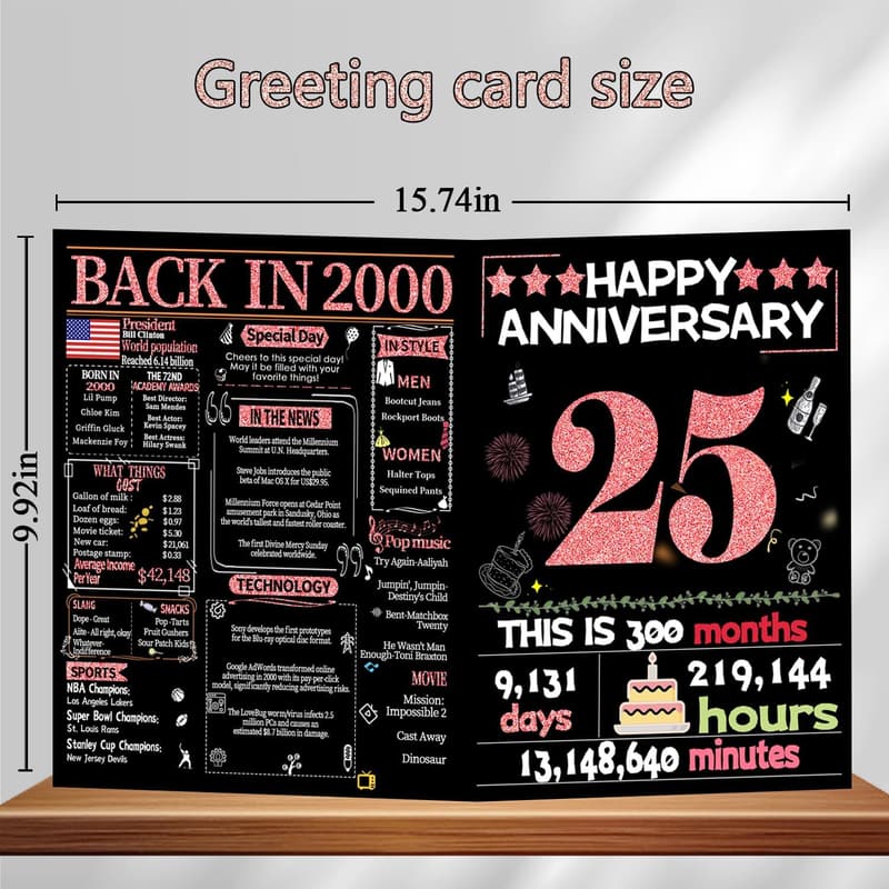 25th Anniversary Silver Card for Wife