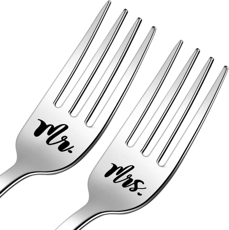 Personalized Anniversary Fork Set for Couples