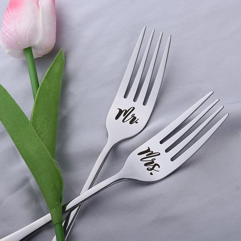 Personalized Anniversary Fork Set for Couples