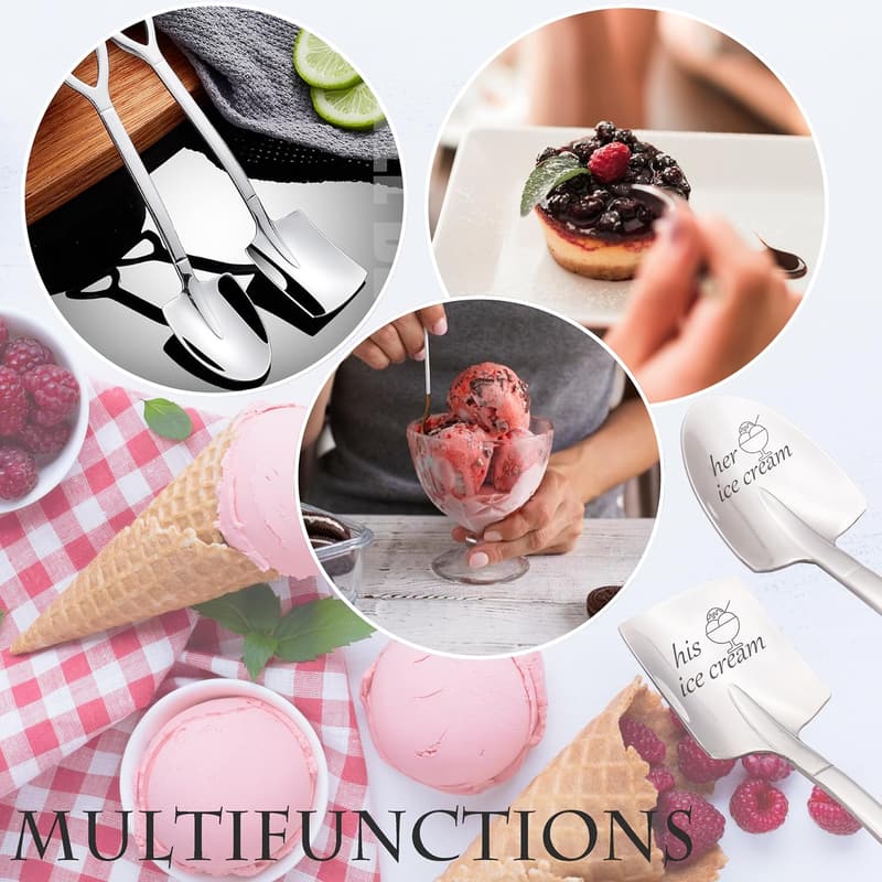 Engraved Stainless Steel Ice Cream Spoons for Couples