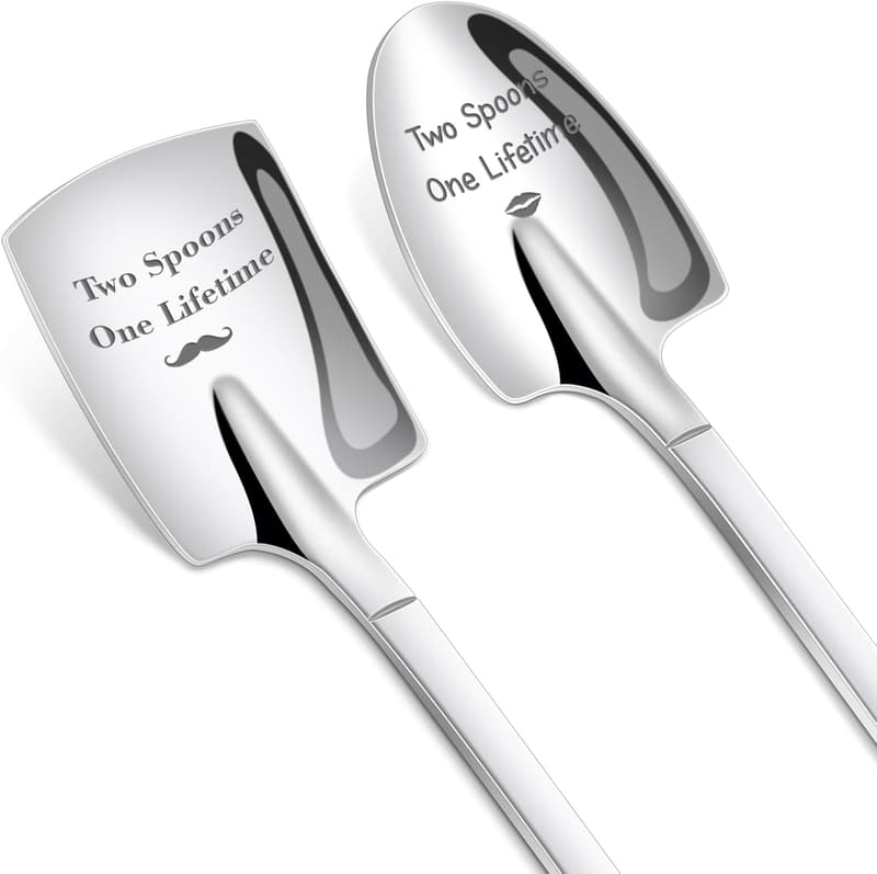 Engagement Gifts: 2 Stainless Steel Spoons for Couples