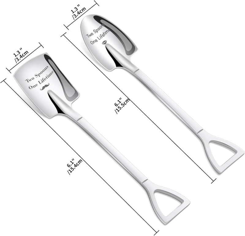 Engagement Gifts: 2 Stainless Steel Spoons for Couples