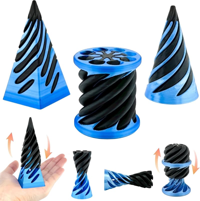 Mini Spiral Cone Fidget Toy - 3 Pack for Stress Relief