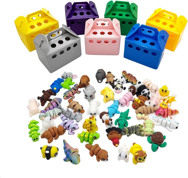 Mini Animal Figures Set - 20 Pcs 3D Printed Fidget Toys