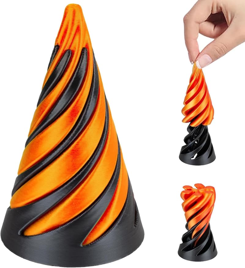 3D Printed Spiral Cone Fidget Toy for Stress Relief