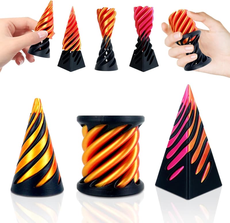 3 Pack Spiral Cone Fidget Toys for Stress Relief