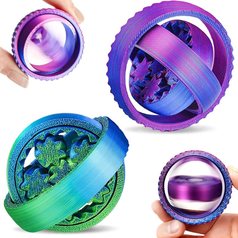 3D Printed Fidget Spinner Toys – Sensory Stress Relief (2 Pack)