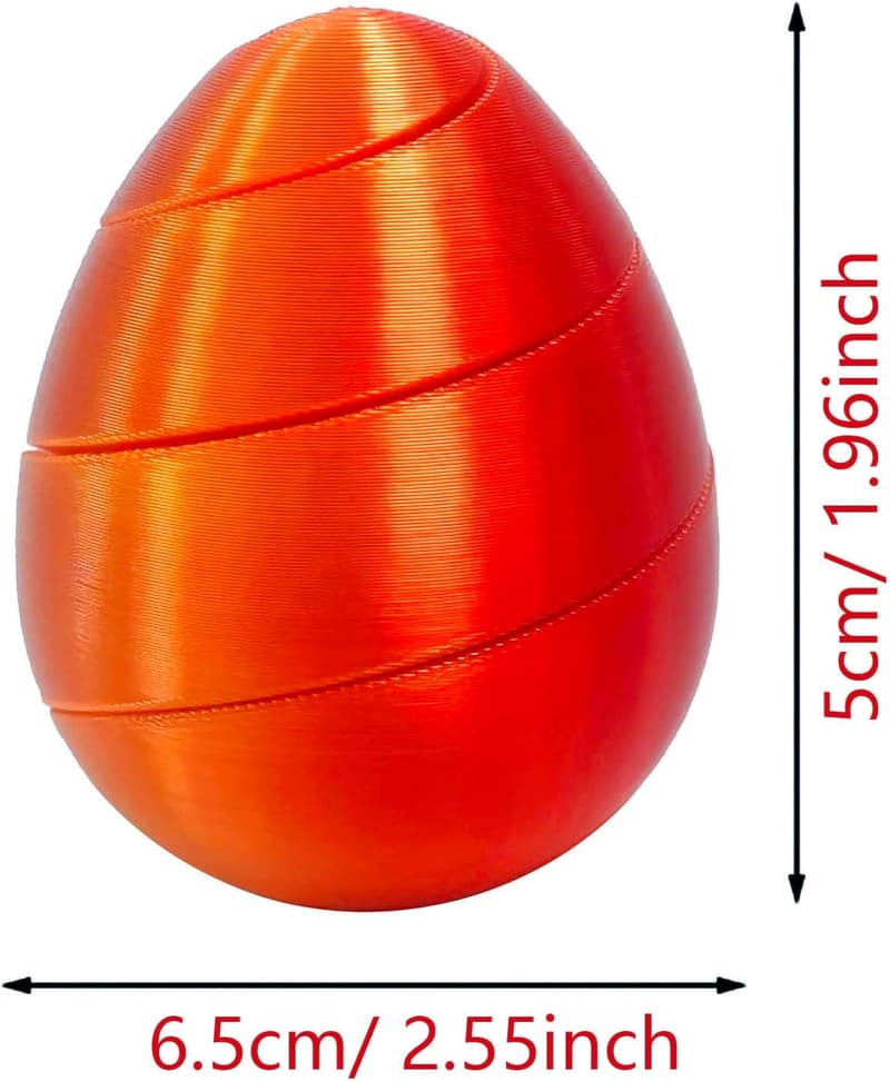 3D Printed Spiral Egg Fidget Toy Set for Kids - Stress Relief