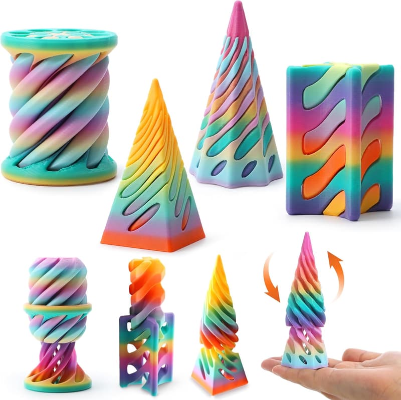 Pastel Spiral Cone Fidget Toys - 4 Pack for Stress Relief