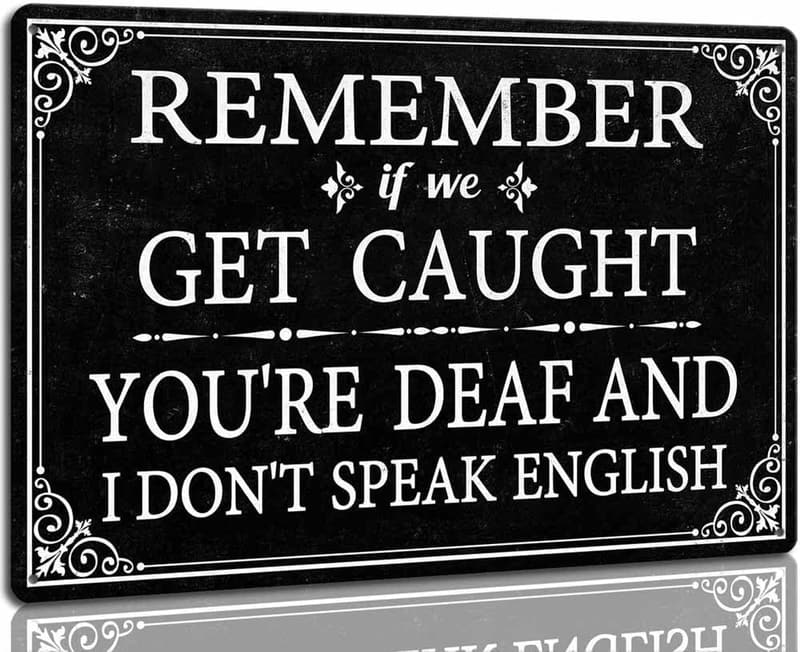 Funny Metal Sign for Man Cave Decor, 8 x 12 Inch