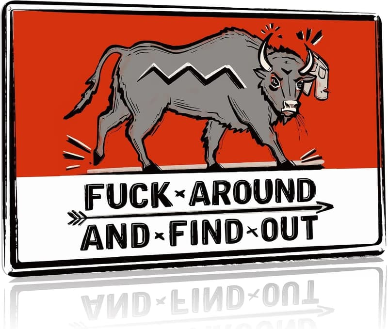 Funny Bar Sign for Man Cave Decor - 12x8 Inch Metal Sign
