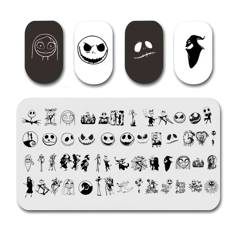 Halloween Nail Art Stamping Plate - Nightmare Before Christmas