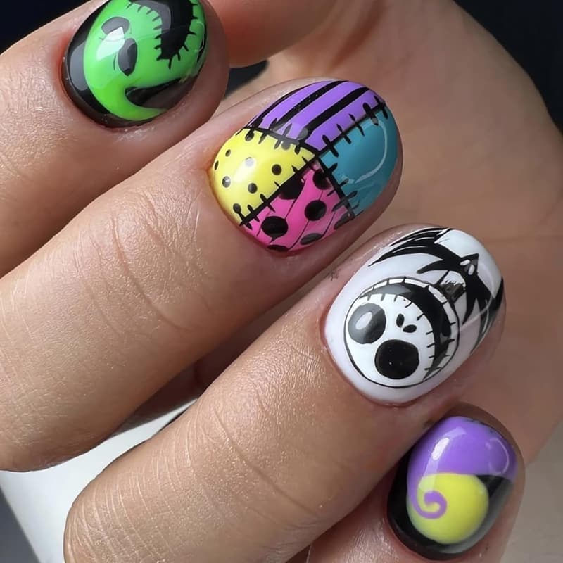 144 Pcs Halloween Press On Nails - Short Square Acrylic Set