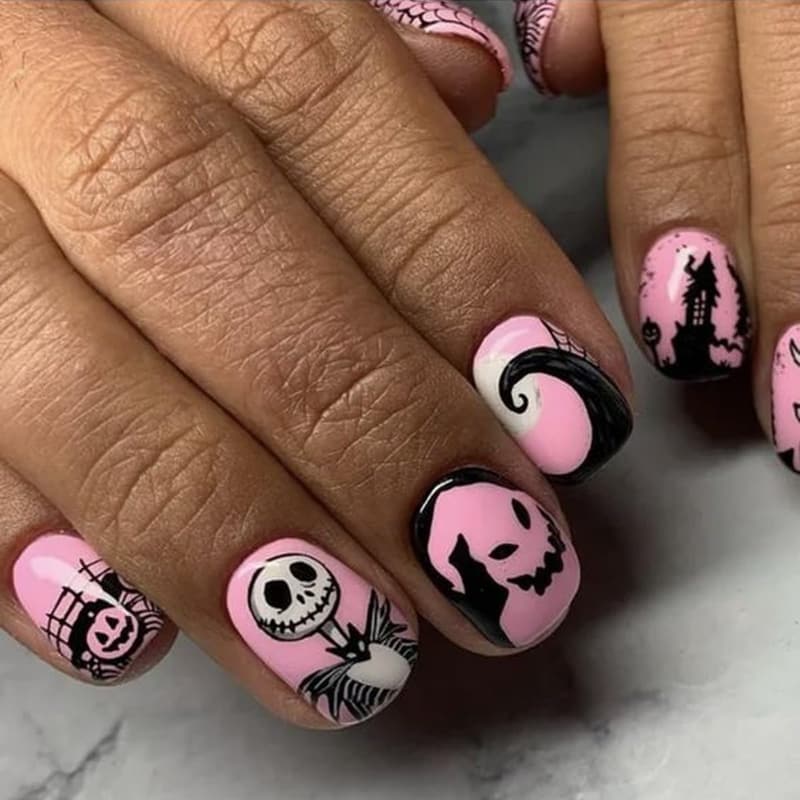 144 Pcs Halloween Press On Nails - Short Square Acrylic Set