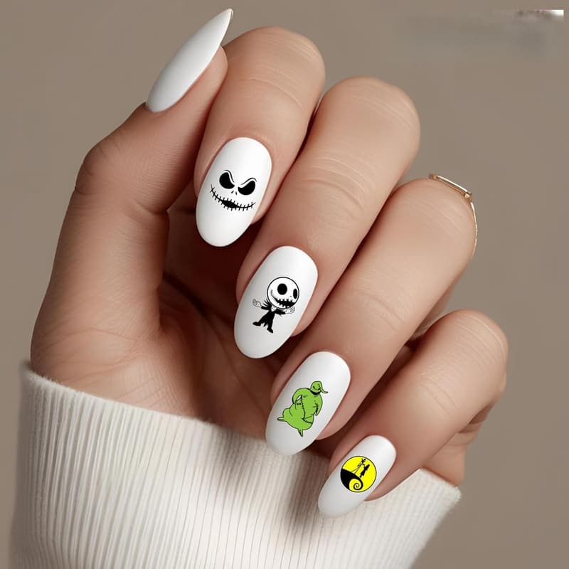 Nightmare Before Christmas Nail Decals Set - Salon Quality