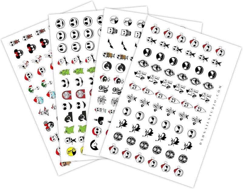 Nightmare Before Christmas Nail Decals Set - Salon Quality