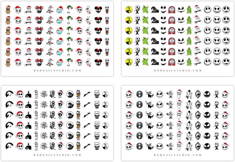 Nightmare Before Christmas Nail Decals Set - Salon Quality