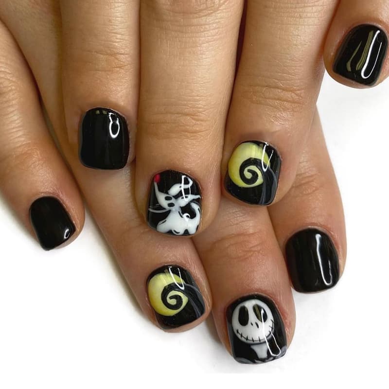Halloween Glossy Square Press-On Nails for Women