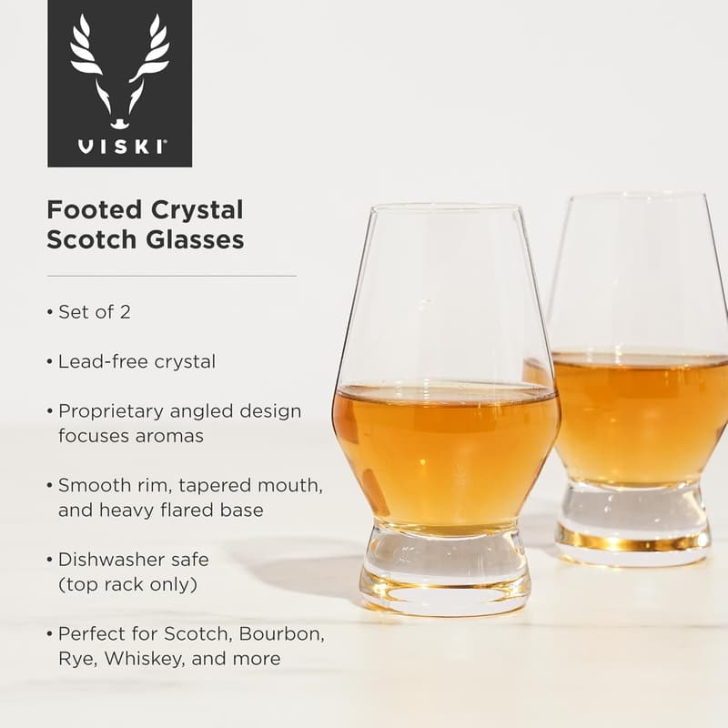 Premium Crystal Scotch Glasses Set of 2 for Whiskey Lovers