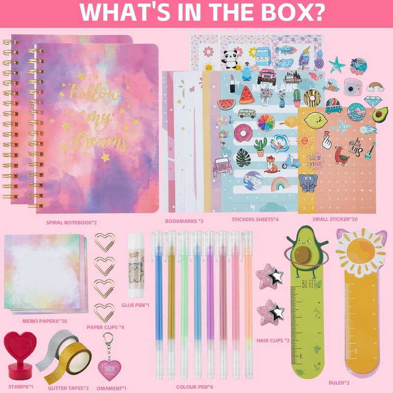 DIY Journal Kit for Girls – Craft Supplies & Stationery Set