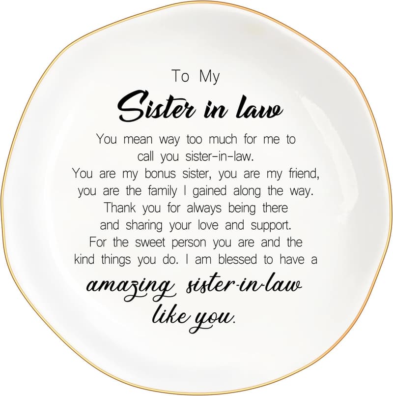 Ceramic Jewelry Tray for Sister-in-Law – Unique Birthday Gift