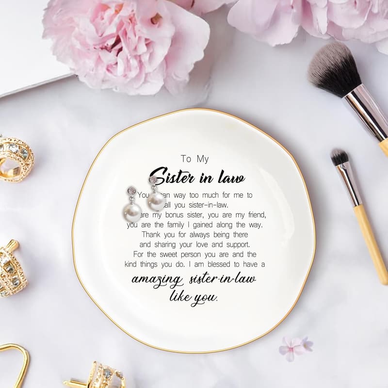 Ceramic Jewelry Tray for Sister-in-Law – Unique Birthday Gift