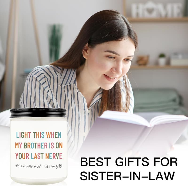 Funny Birthday Candle for Sister-in-Law - Unique Lavender Gift