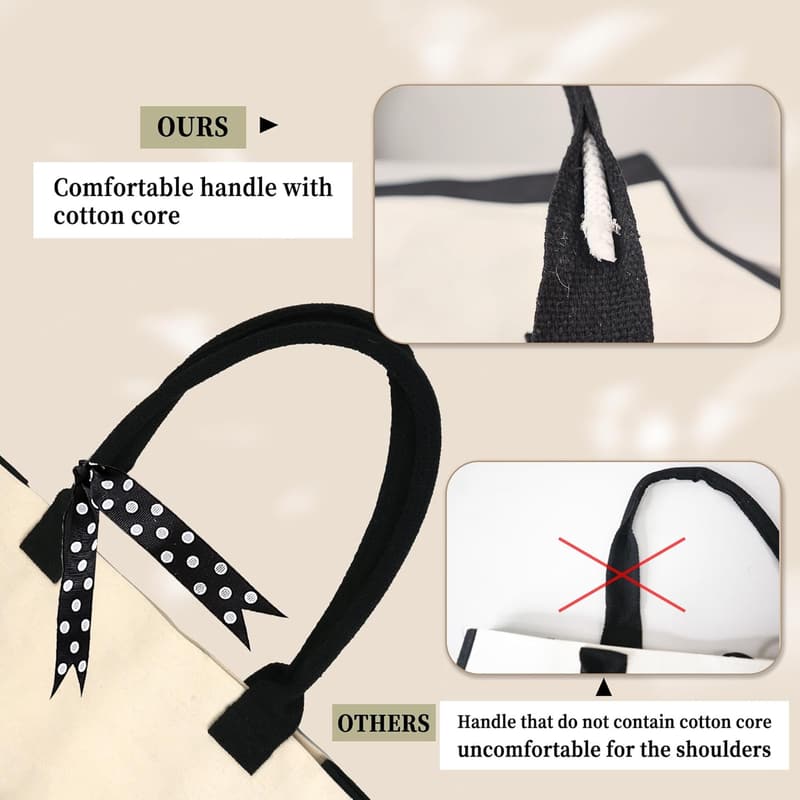 Personalized Tote Bag with Cosmetic Pouch for Women