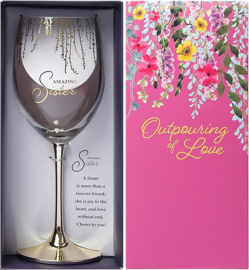 Sister Gift - 19 oz Stemmed Wine Glass for Siblings