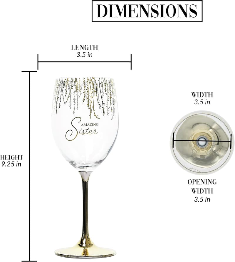 Sister Gift - 19 oz Stemmed Wine Glass for Siblings