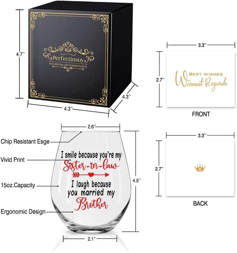 Sister Wine Glass Gift Box for Birthday & Celebration