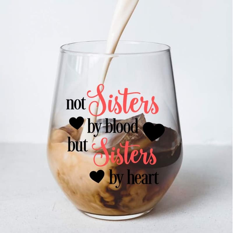 Sister Birthday Gift - Funny Wine Glass with Gift Box