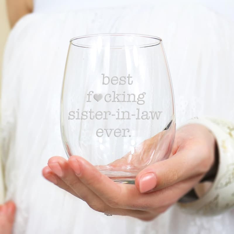 Funny Stemless Wine Glass for Future Sisters-in-Law