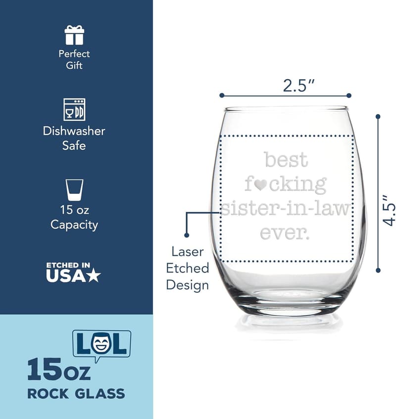 Funny Stemless Wine Glass for Future Sisters-in-Law