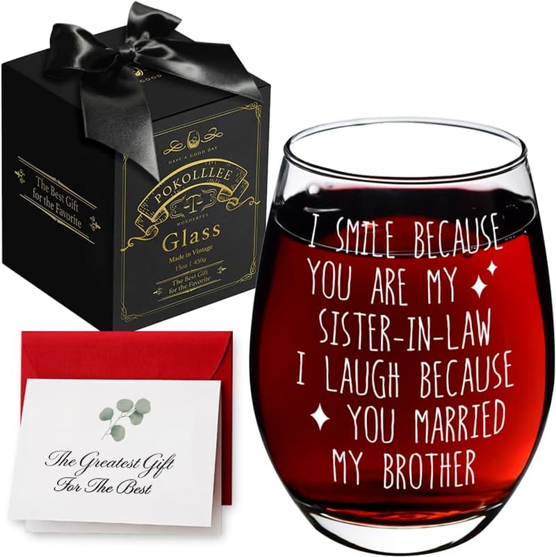 Christmas Gift for Sister-in-Law Wine Glass
