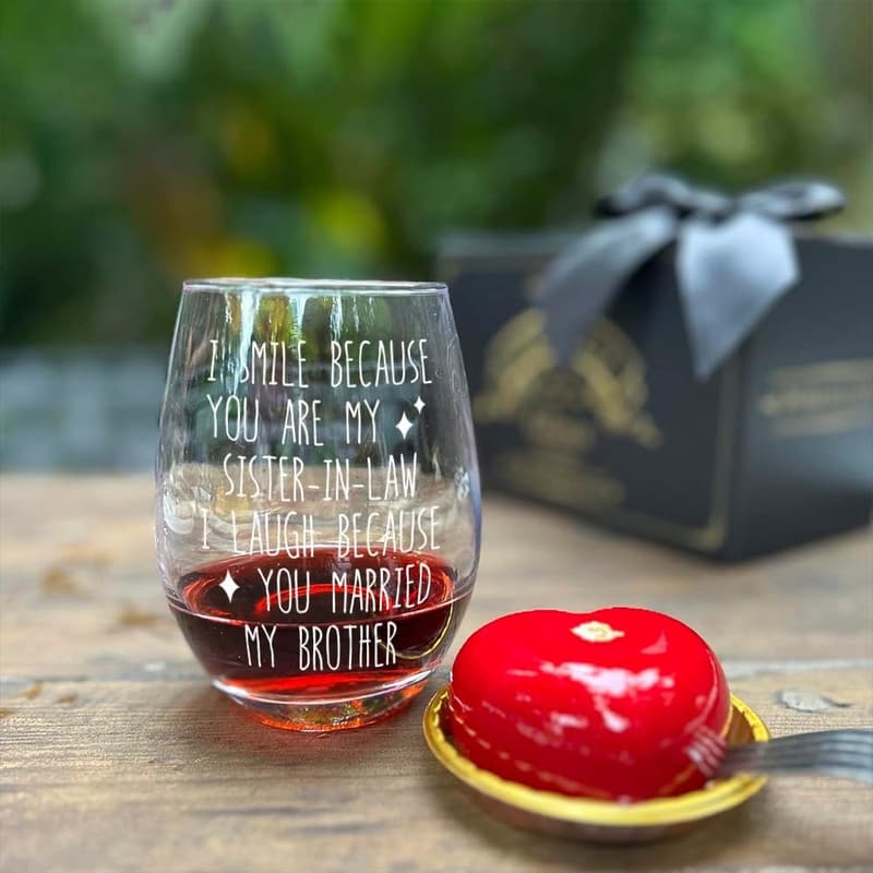Christmas Gift for Sister-in-Law Wine Glass