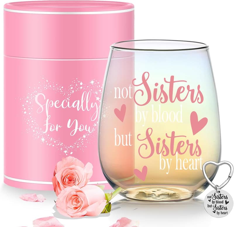 Funny Friendship Stemless Wine Glass for Women - Iridescent Decor