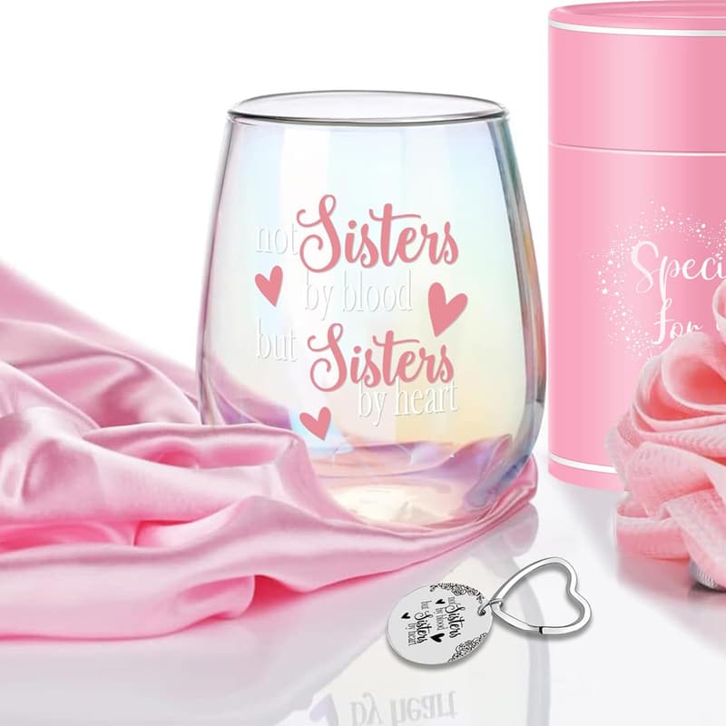 Funny Friendship Stemless Wine Glass for Women - Iridescent Decor
