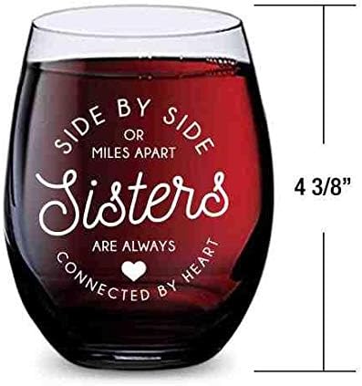 Sisters Stemless Wine Glass - Unbreakable Tritan Plastic, 16 oz