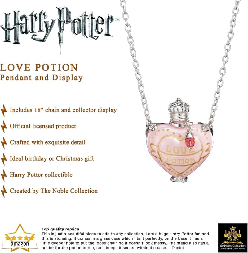 Harry Potter Love Potion Pendant Necklace with 18in Chain
