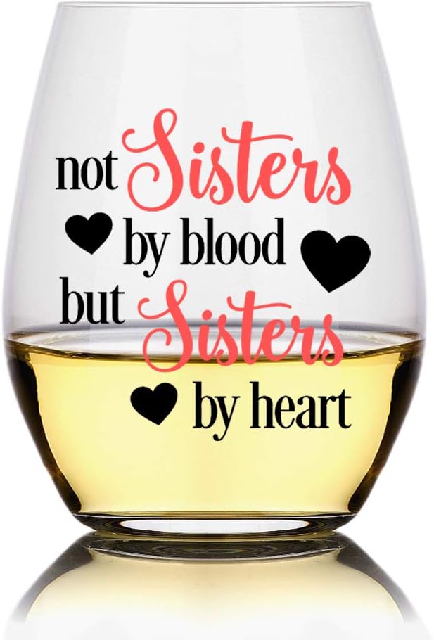 Sister Birthday Gift - Funny Stemless Wine Glass