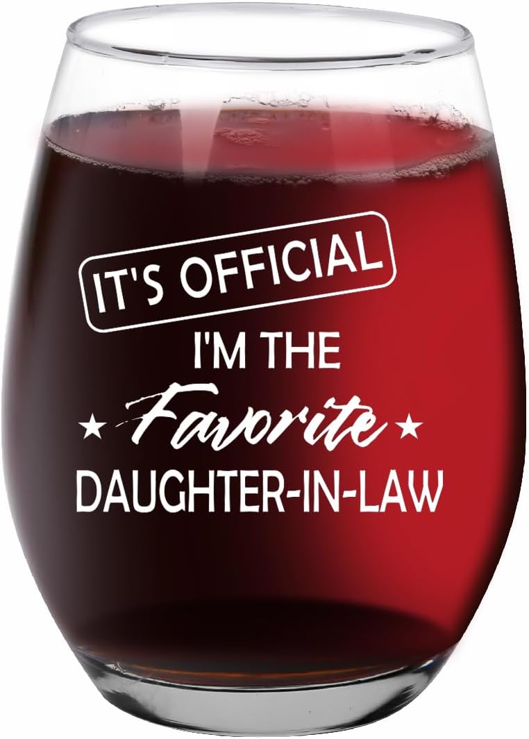 Favorite Daughter-in-Law Wine Glass – 15oz Gift for Mom