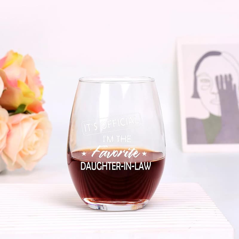 Favorite Daughter-in-Law Wine Glass – 15oz Gift for Mom
