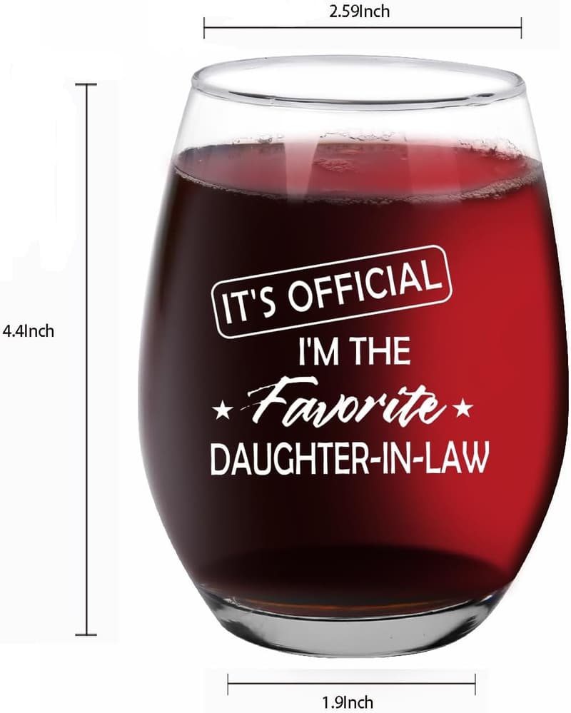 Favorite Daughter-in-Law Wine Glass – 15oz Gift for Mom